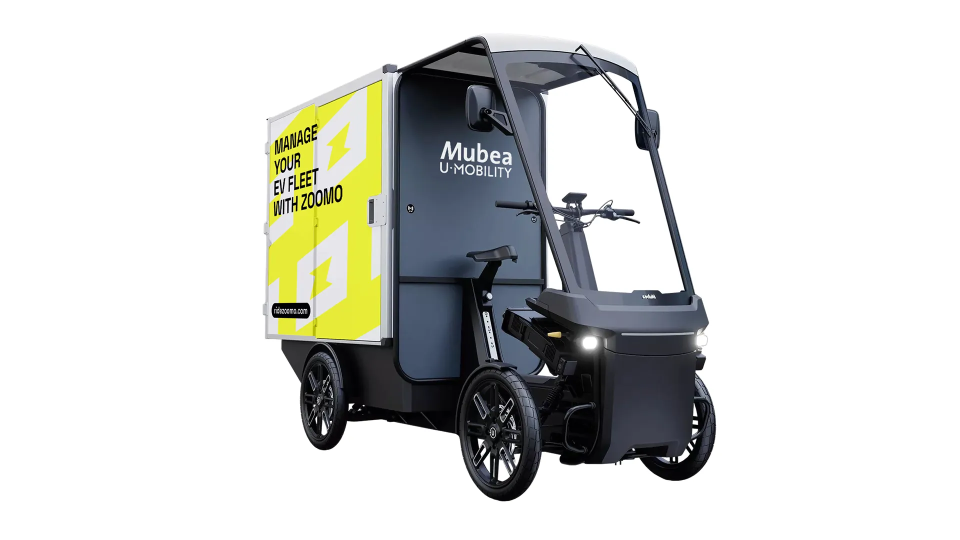 Mubea U-Mobility Cargo PACK mit Zoomo-Branding – E-Cargobike für smarte EV-Flottenlogistik