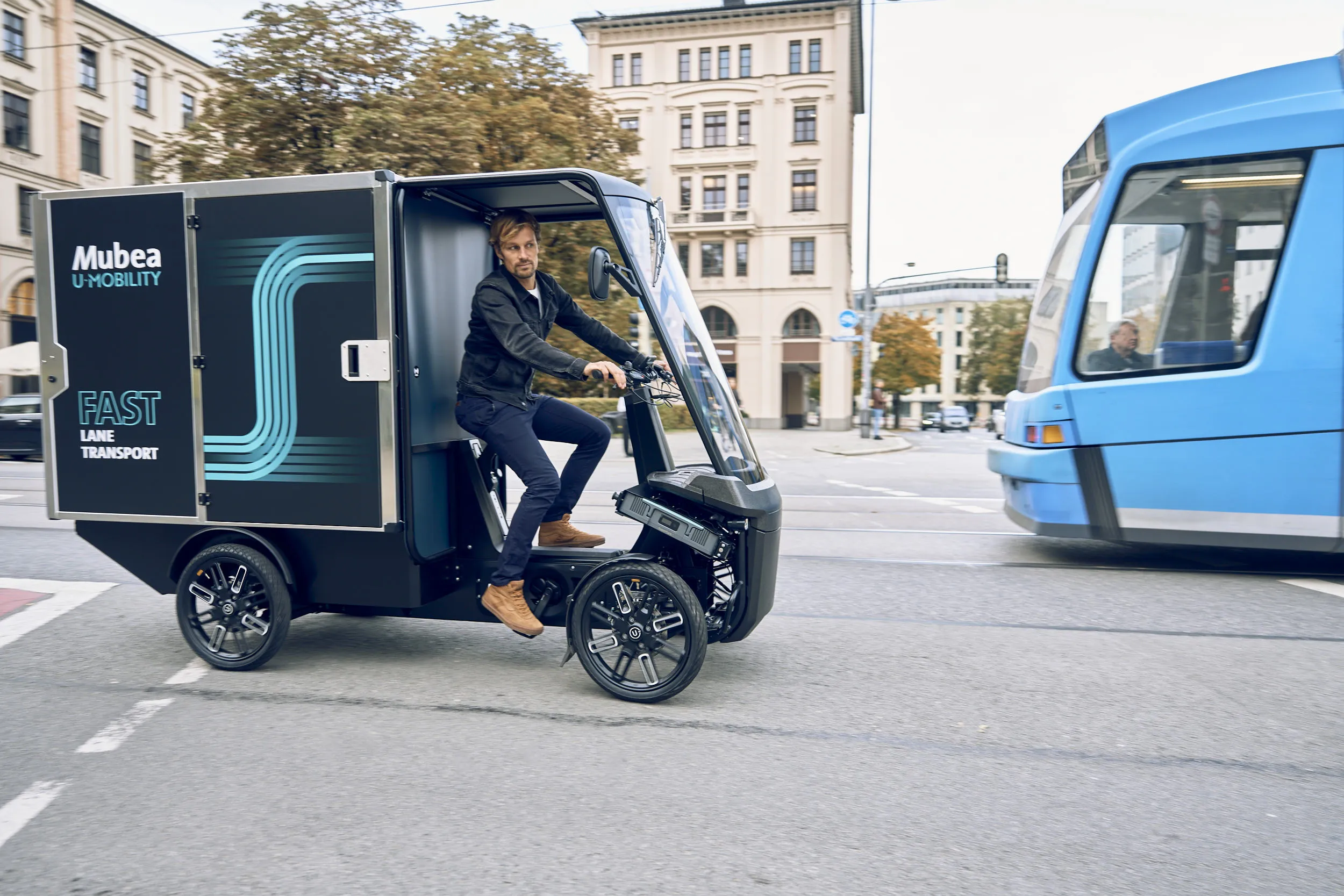 Das Mubea E-Cargobike im Einsatz im Stadtverkehr