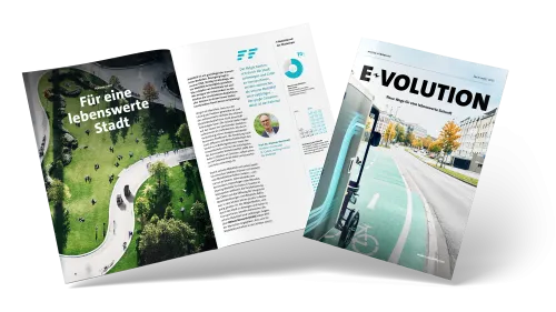 Cover und Doppelseite des Factsheets